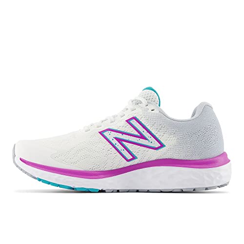 New Balance Women's Fresh Foam 680 V7 Running Shoe, White/Quartz Grey/Virtual Blue, 8.5 M