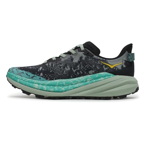 Hoka Women's Speedgoat 6 Black/Aloe Vera 8.5 Medium