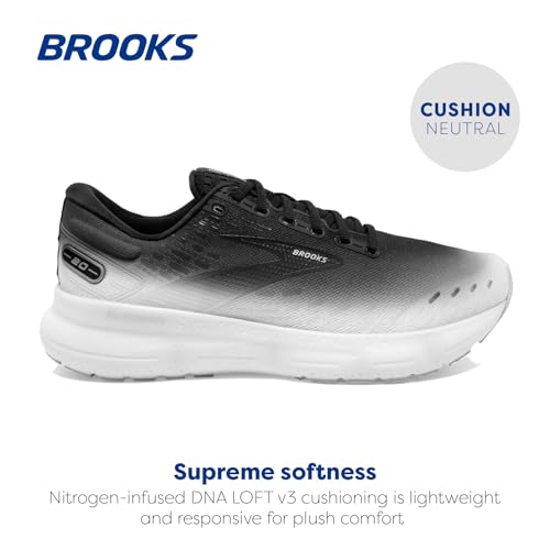 Brooks Men's Glycerin 20 Neutral Running Shoe - Black/Lilac/White - 7 Medium