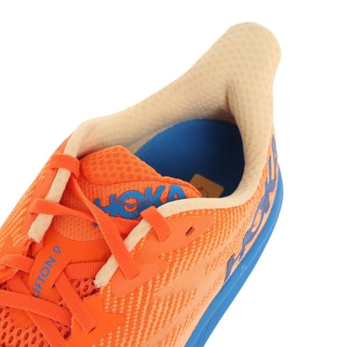 Wide Men's Clifton 9 in Vibrant Orange/Impala by Hoka