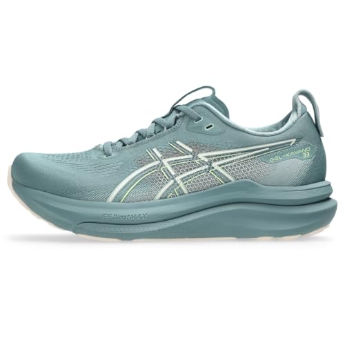 ASICS Women's Gel-Kayano 33 Running Shoes, 8, Foggy Teal/Rose DUST