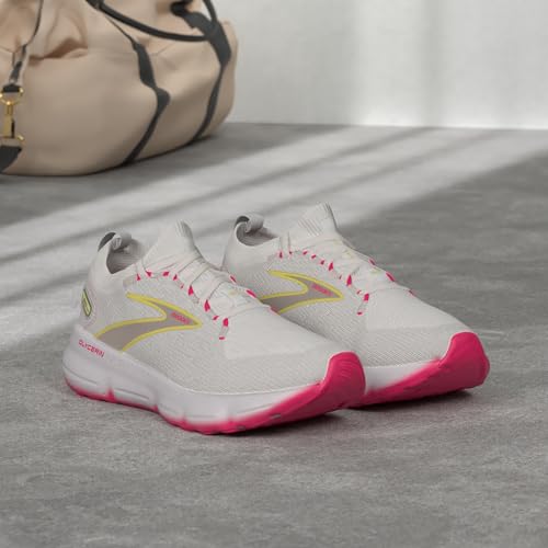 Brooks Women’s Glycerin StealthFit 20 Neutral Running Shoe - Grey/Yellow/Pink - 11 Medium