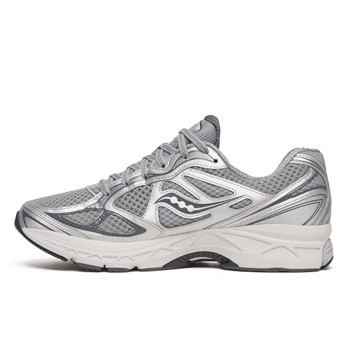 Saucony Unisex ProGrid Guide 7 Sneaker, Grey/Silver, 8.5 Medium