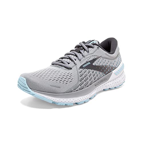Brooks Women's Adrenaline GTS 21 Supportive Running Shoe - Oyster/Alloy/Light Blue - 5 X-Wide