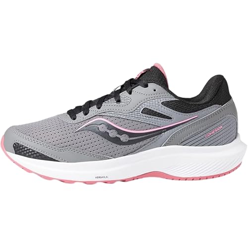 Saucony Women's Cohesion 16 Sneaker, Charcoal/Petal, 8.5 Wide