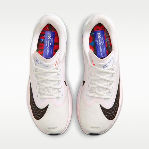 Nike Zoom Fly 6 Men's Road Racing Shoes (White/Salt Red/Racer Blue/Black) Size 8.5