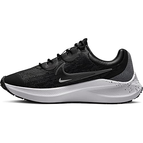 Nike Zoom Winflo 8 Shield Women's Road Running Shoes (Black/Metallic Silver/Thunder Blue/Iron Grey, US Footwear Size System, Adult, Women, Numeric, Medium, 11)