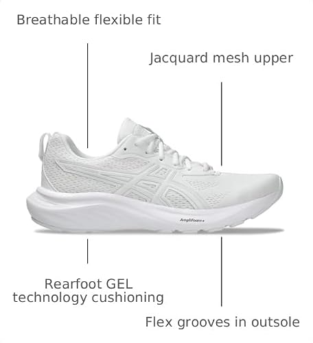 ASICS Men's Gel-Contend 9 Running Shoes, 11, White/Glacier Grey