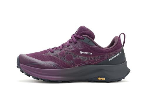 Saucony Women's Peregrine 16 GTX Sneaker, Eggplant/Ebo, 9.5