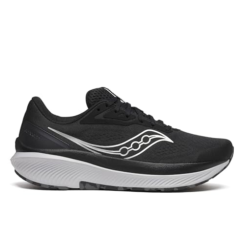 Saucony Men's Echelon 10 Sneaker, Black/Silver, 8.5 Wide