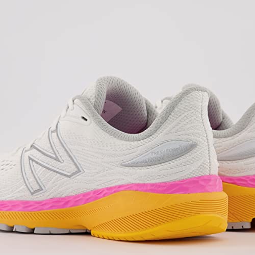 New Balance mens Fresh Foam X 860 V12 Running Shoe, White/Vibrant Orange/Vibrant Pink, 5.5 US