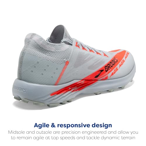Brooks Unisex Catamount Agil Trail Running Shoe for Men & Women - Illusion Blue/Coral/Orange - 8.5 Medium