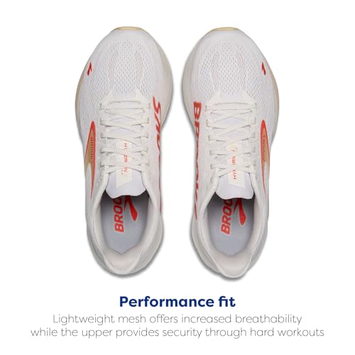 Brooks Women’s Hyperion Max 2 Neutral Running Shoe - White/Peach/Coral - 10 Medium