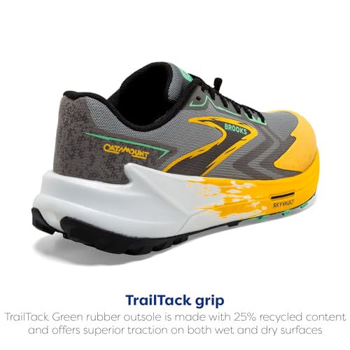 Brooks Men's Catamount 3 Trail Running Shoe - Lemon Chrome/Sedona Sage - 11.5 Medium