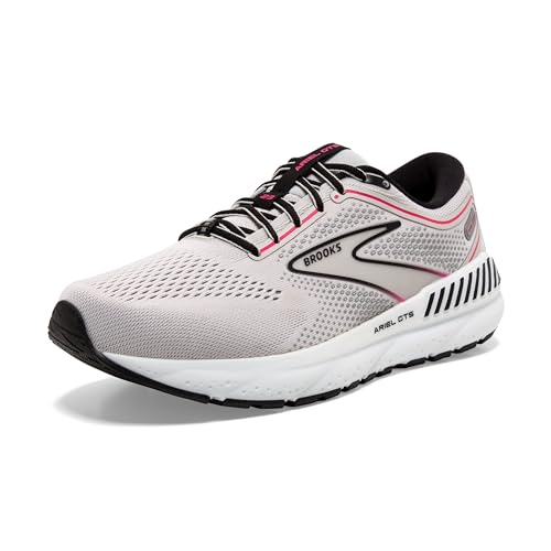 Brooks Women’s Ariel GTS 23 Supportive Running Shoe - Grey/Black/Pink - 6.5 Wide