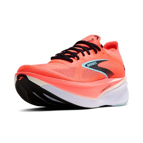 Brooks Men's Hyperion Max 3 Neutral Running Shoe - Fiery Coral/Black/Atomizer - 8.5 Medium