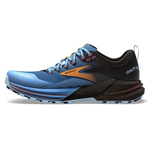 Brooks Women's Cascadia 16 Trail Running Shoe - Blue/Black/Yellow - 7.5 Medium