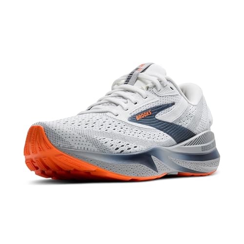Brooks Men’s Adrenaline GTS 24 Supportive Running Shoe - White/Peacoat/Alloy - 7 Medium