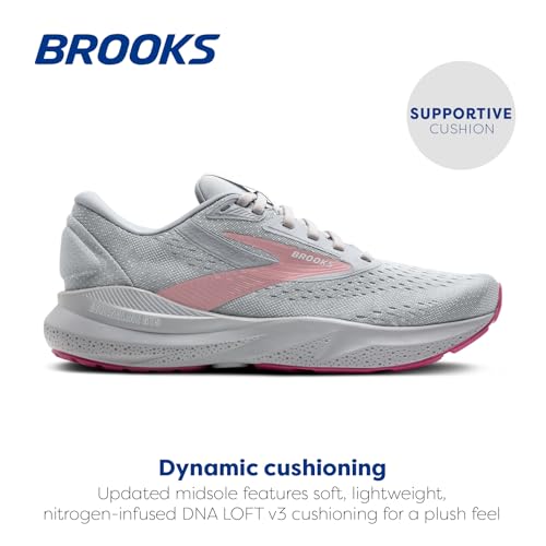 Brooks Women’s Adrenaline GTS 24 Supportive Running Shoe - Alloy/White/Zephyr - 9.5 Medium