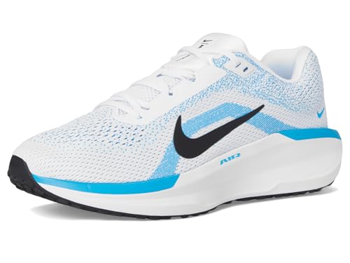 Nike Men's Winflo 11 Road Running Shoes, White/Black-Blue Hero, 9.5 Extra Wide