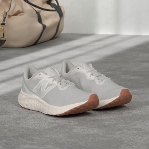 New Balance Women's Fresh Foam Arishi V4 Running Shoe, Summer Fog/Nimbus Cloud/Light Gold Metallic, 7