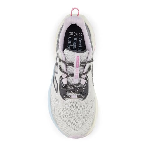 Women's New Balance DynaSoft Nitrel v6 Trail Shoes in Grey Matter/Magnet/Real Pink alternate view 5