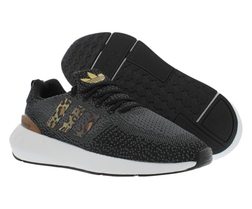 adidas Swift Run 22 Womens Shoes Size 7.5, Color: Pin Black/Pin Black/Wild Brown-Black
