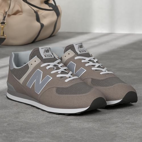 New Balance Men's 574 Core Sneaker, Grey/White, 16