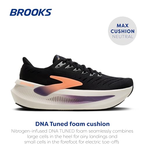 Brooks Women’s Glycerin Max 2 Neutral Running & Walking Shoe - Black/Peach/Clear - 8.5 Medium
