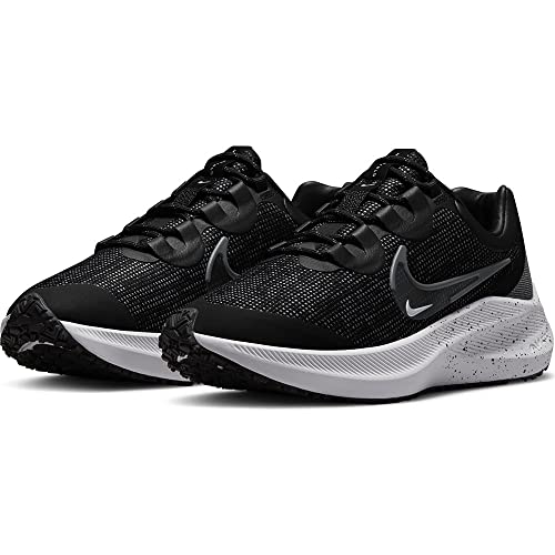 Nike Zoom Winflo 8 Shield Women's Road Running Shoes (Black/Metallic Silver/Thunder Blue/Iron Grey, US Footwear Size System, Adult, Women, Numeric, Medium, 11)