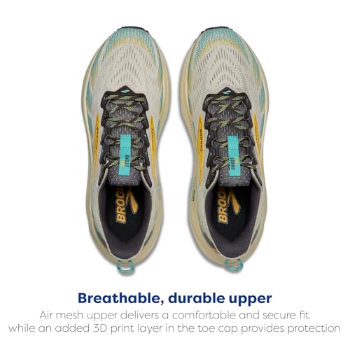 Brooks Men's Ghost Trail, Off-Road Running Shoe for Rugged Terrain - Bleached Sand/Rabbit/Bluefish - 9 Medium