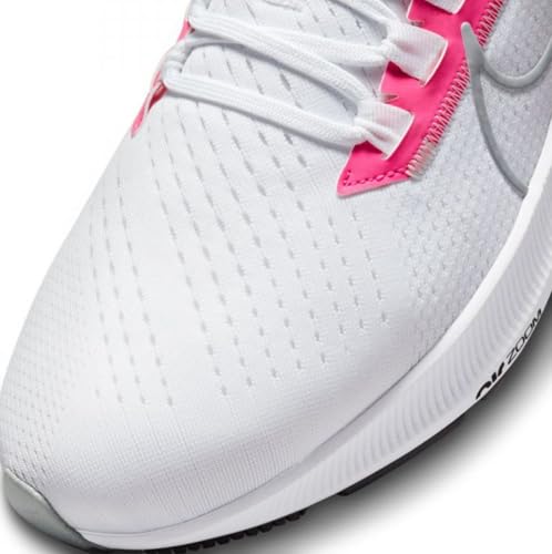Nike Air Zoom Pegasus 38 Mens Running Trainers CW7356 Sneakers Shoes, White Wolf Grey Hyper Pink 102, 10.5