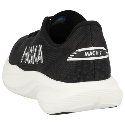 Hoka Women's Mach 7 Sneaker, Black/White, 9