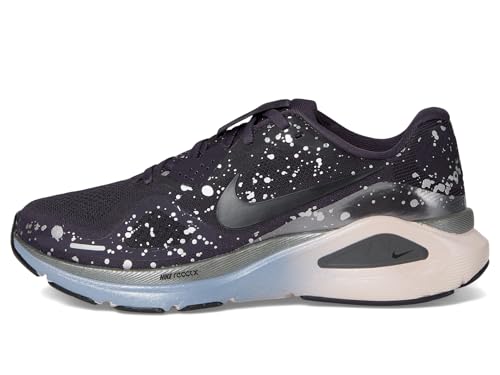 Nike Women's Structure 26 Run Cave Purple/Black/Metallic Dark Grey/Silt Red/Metallic Silver 8.5 Medium