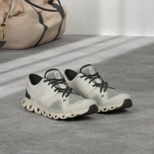 On Men's Cloud X 3 Sneakers, Ivory/Black, 8 Medium US