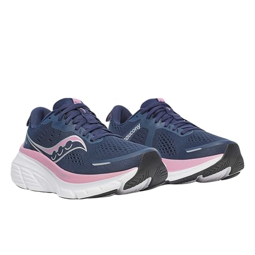 Saucony Women's Guide 18 Sneaker, Navy/Orchid, 8.5