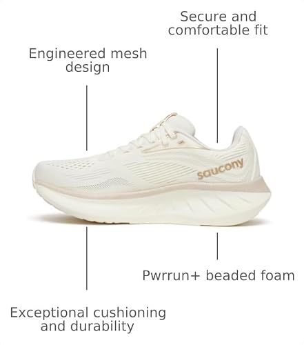 Saucony Women's Ride 18 Sneaker, Vanilla, 6.5