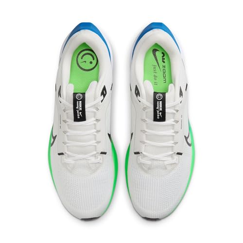 NIKE Pegasus 40 Men's Road Running Shoes, PLATINUM TINT/BLACK-WHITE-GREEN STRIKE, 12 UK (13 US)