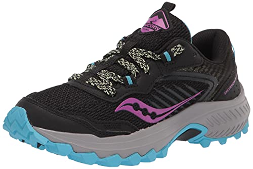 Saucony Women's Excursion TR15 Trail Running Shoe, Black/raz/Lime, 8