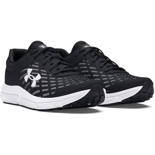 Under Armour Men's Charged Assert 10 Shoes, (001) Black/Black/White, 11.5