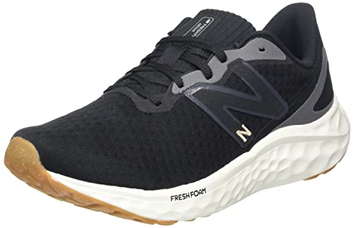 New Balance Women's Fresh Foam Arishi V4 Running Shoe, Black/Light Gold Metallic/Gum 2, 8