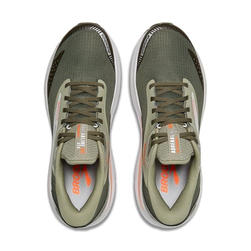 Brooks Men’s Adrenaline GTS 24 Weatherized Supportive Running Shoe - Green/Gray/Orange - 7 Medium
