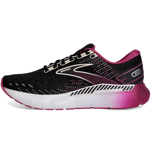 Brooks Women's Glycerin GTS 20 Supportive Running Shoe - Black/Fuchsia/Linen - 7.5 Medium