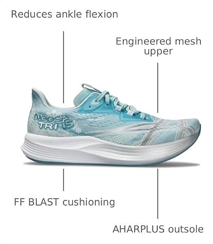 ASICS Women's Noosa TRI 15 Running Shoes, 12, Soothing SEA/Pure Silver