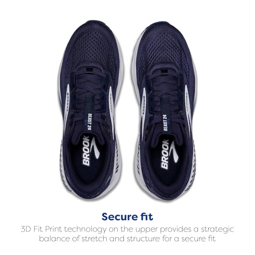 Brooks Men’s Beast GTS 24 Supportive Running & Walking Shoe - Peacoat/True Navy/White - 9 Medium