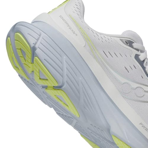 Saucony Women's Guide 18 Sneaker, White/Ice Melt, 10 Wide