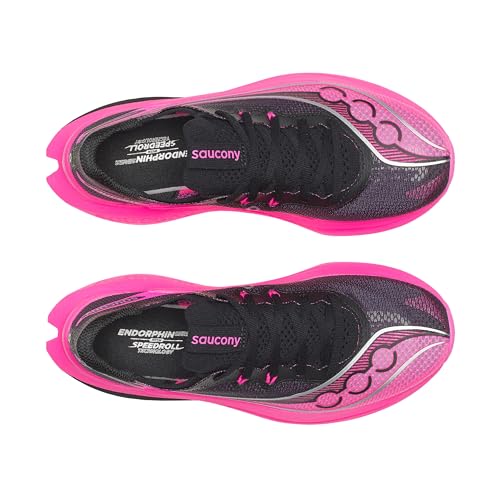 Saucony Women's Endorphin Pro 5 Sneaker, Black/Shock, 6