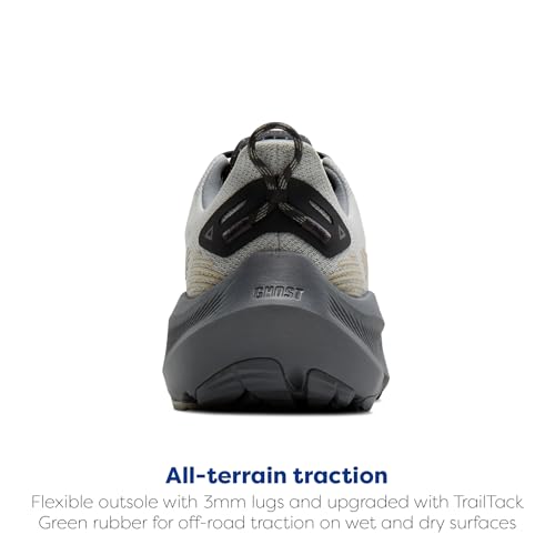 Brooks Men's Ghost Trail, Off-Road Running Shoe for Rugged Terrain - Gray/Gray/Bleached Sand - 12 Medium