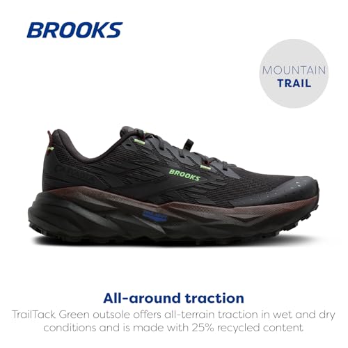 Brooks Men’s Cascadia 19 Mountain Trail Running Shoe - Phantom/Rum Raisin/Green - 11 Medium - alternate view 2