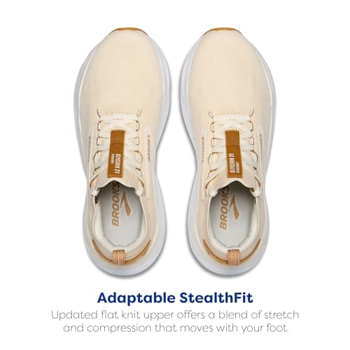 Brooks Women’s Glycerin Stealthfit 21 Neutral Running Shoe - Marshmallow/Cream/Biscuit - 6 Medium